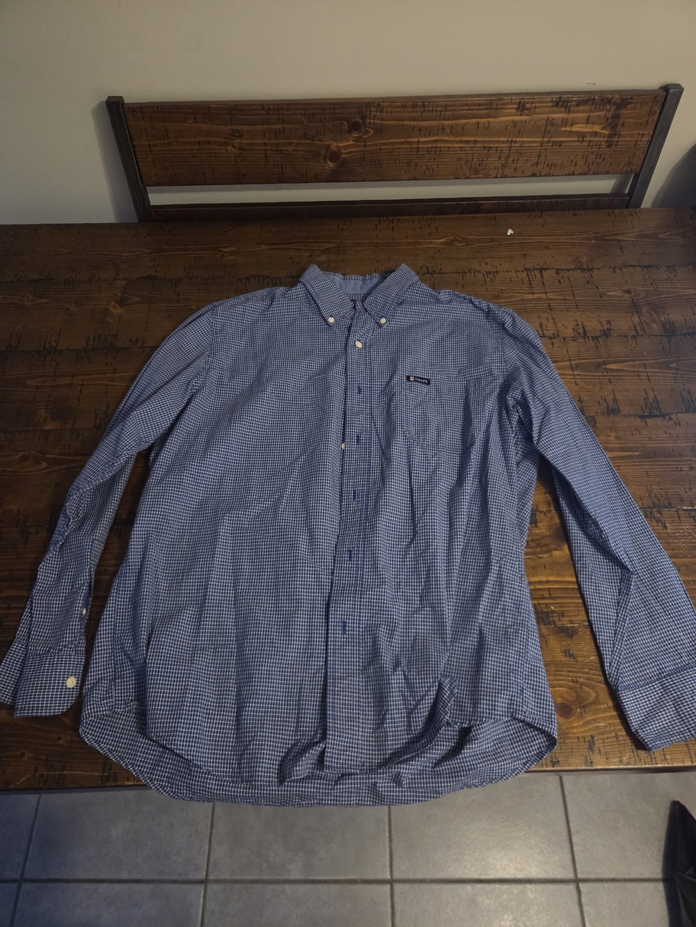 Chaps Blue Micro-Check Button-Down Shirt